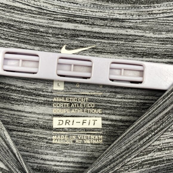 Nike Dri-Tit T-Shirt Elite Mens Large Gray Sleeve Swoosh Athletic Cut Gym - Picture 7 of 11